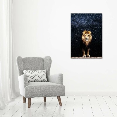 Tableau imprimé sur toile Lion sur fond d'étoiles