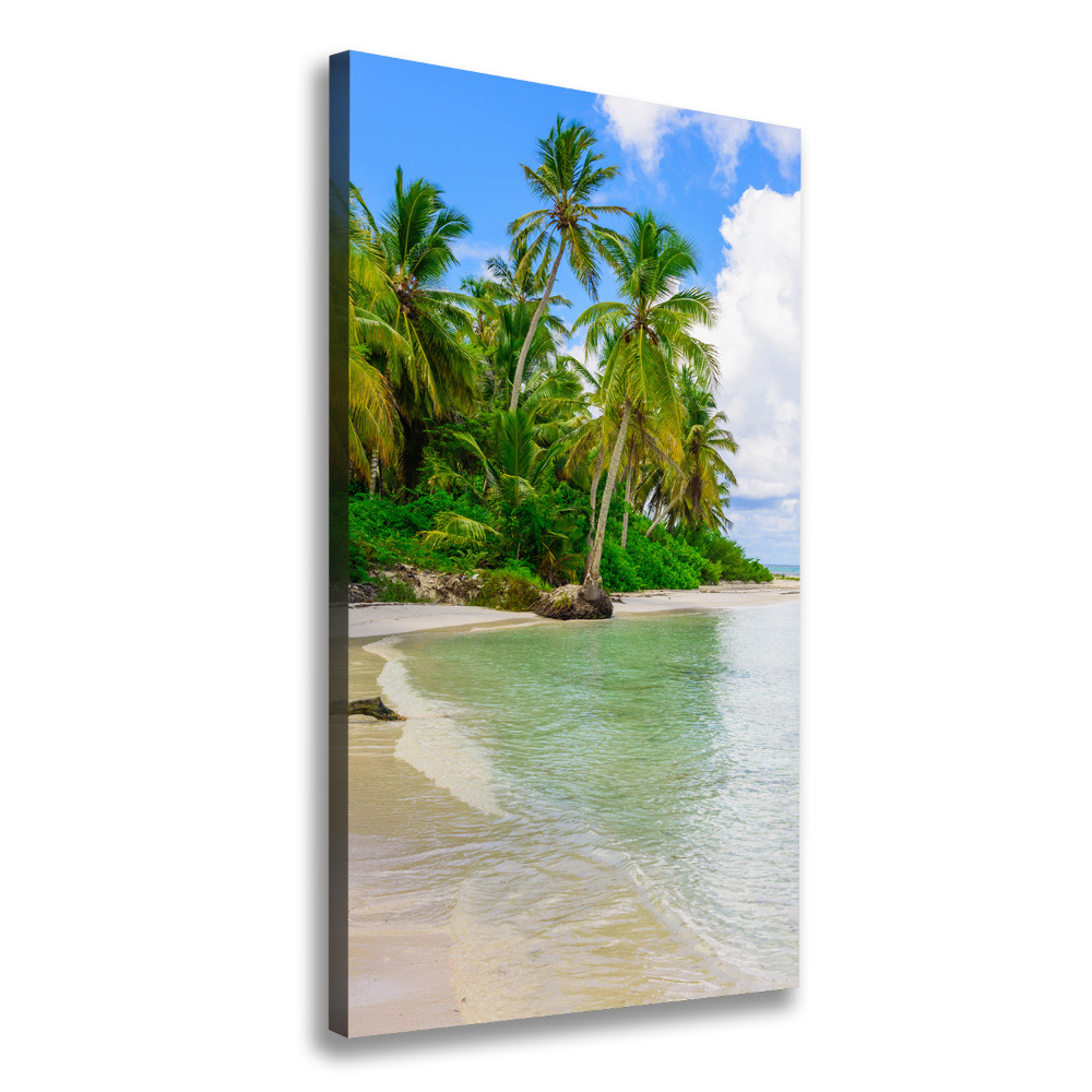 Tableau photo sur toile Plage exotique palmiers