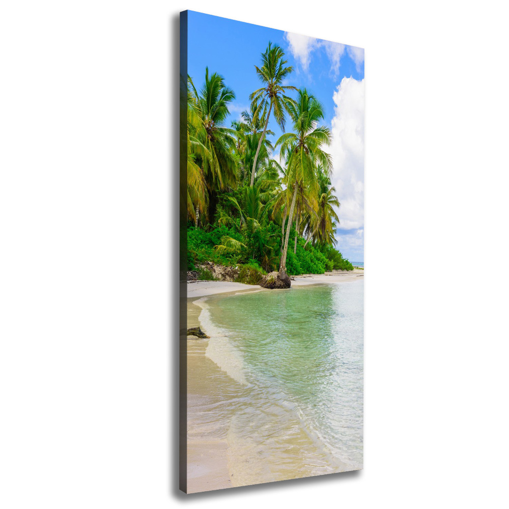 Tableau photo sur toile Plage exotique palmiers