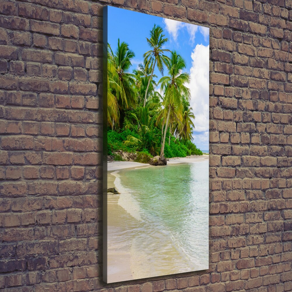 Tableau photo sur toile Plage exotique palmiers