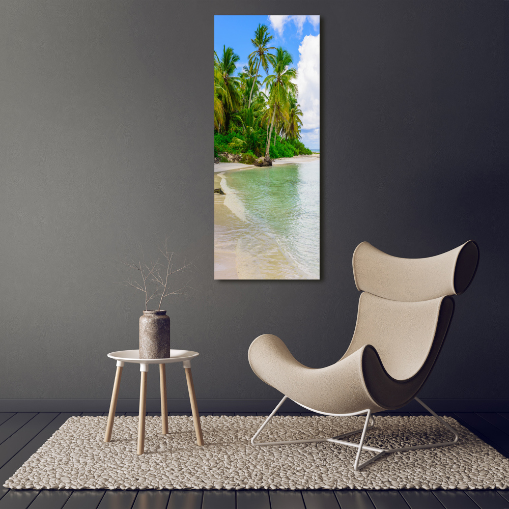 Tableau photo sur toile Plage exotique palmiers