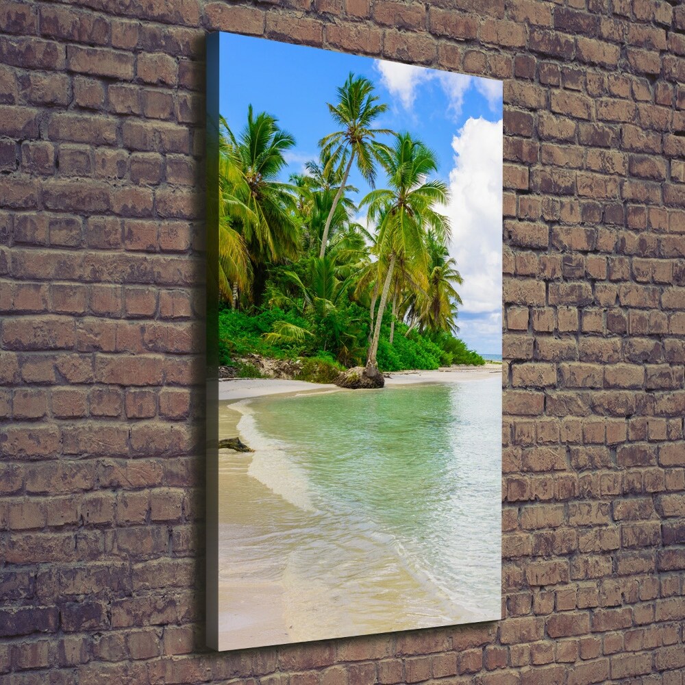 Tableau photo sur toile Plage exotique palmiers