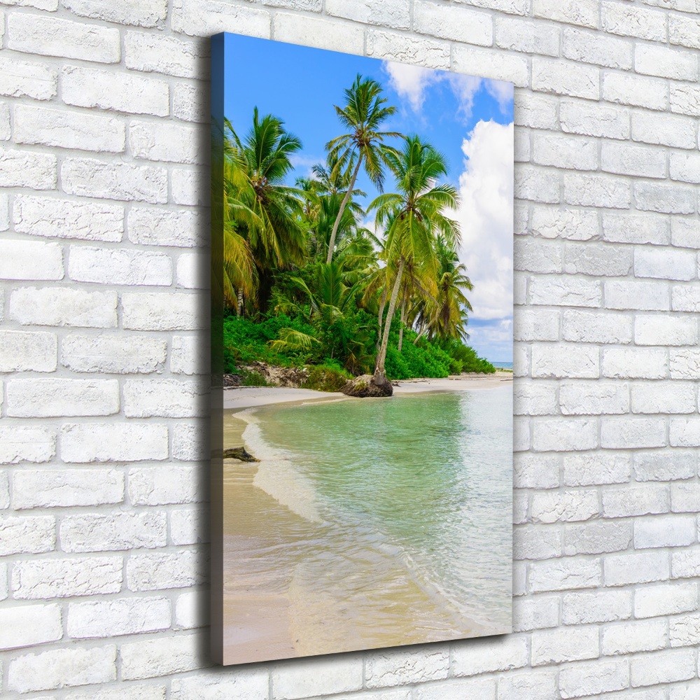 Tableau photo sur toile Plage exotique palmiers