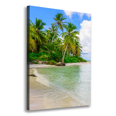 Tableau photo sur toile Plage exotique palmiers