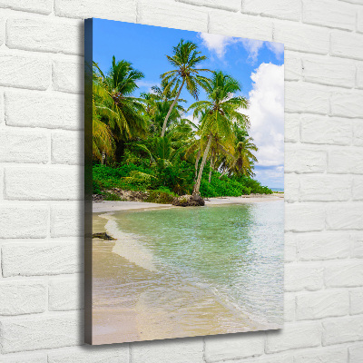 Tableau photo sur toile Plage exotique palmiers