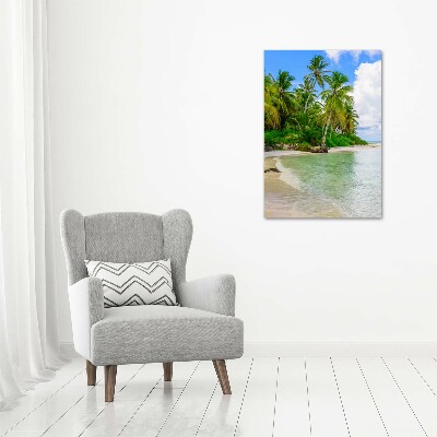 Tableau photo sur toile Plage exotique palmiers