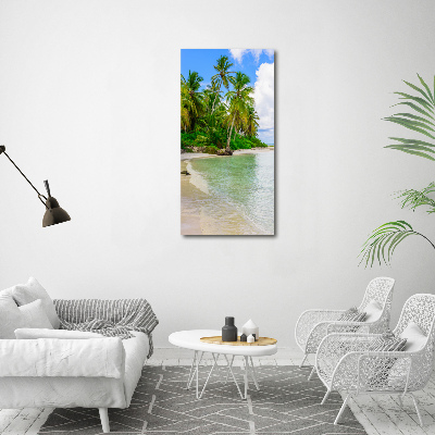 Tableau photo sur toile Plage exotique palmiers