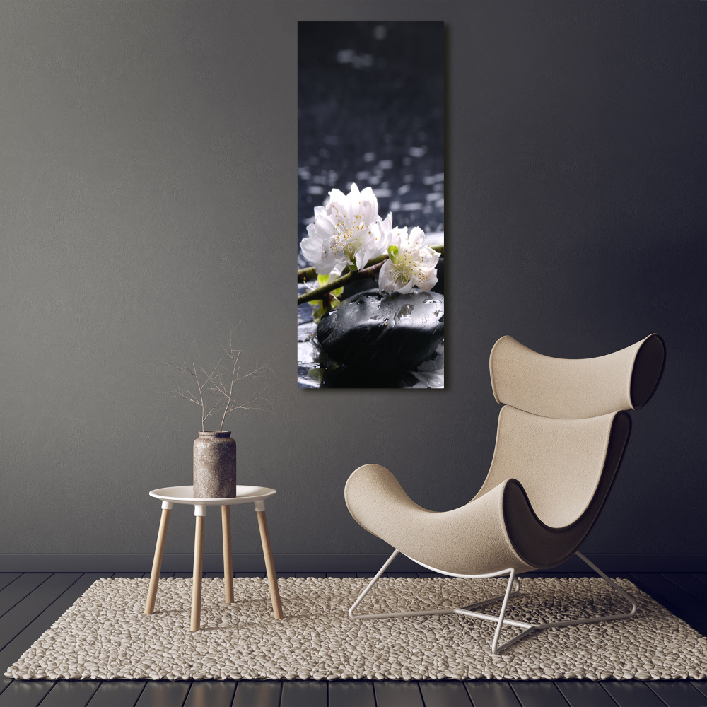 Tableau photo sur toile Fleurs et pierres