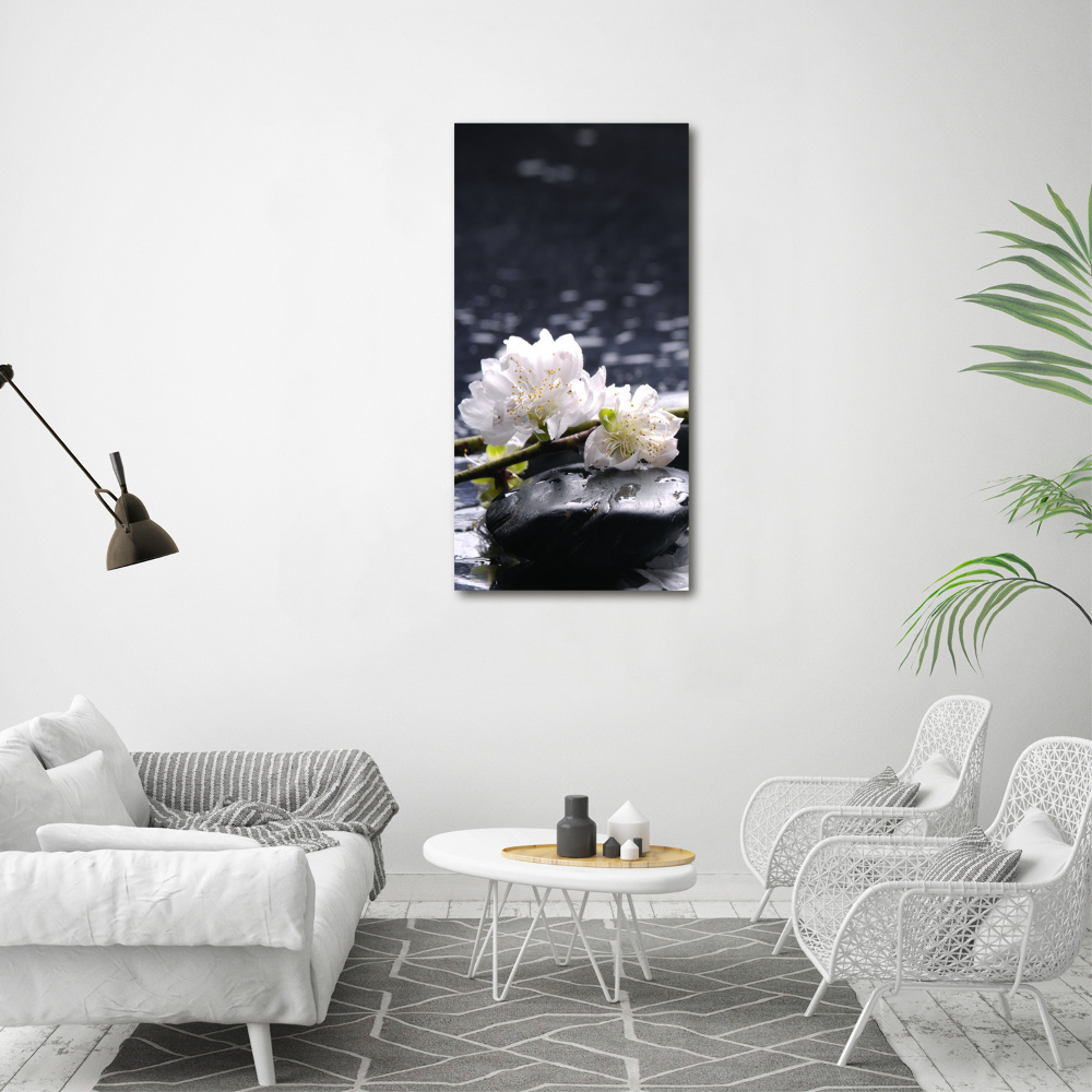 Tableau photo sur toile Fleurs et pierres