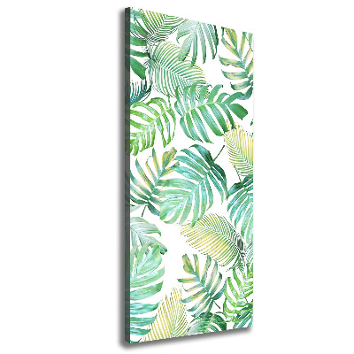 Tableau photo sur toile Feuilles tropicales peinte