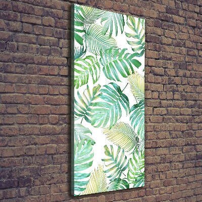 Tableau photo sur toile Feuilles tropicales peinte