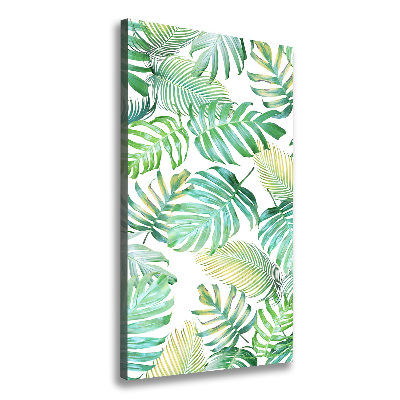 Tableau photo sur toile Feuilles tropicales peinte