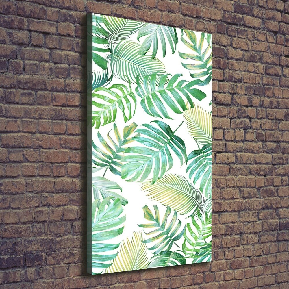 Tableau photo sur toile Feuilles tropicales peinte