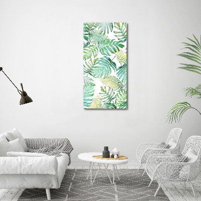 Tableau photo sur toile Feuilles tropicales peinte