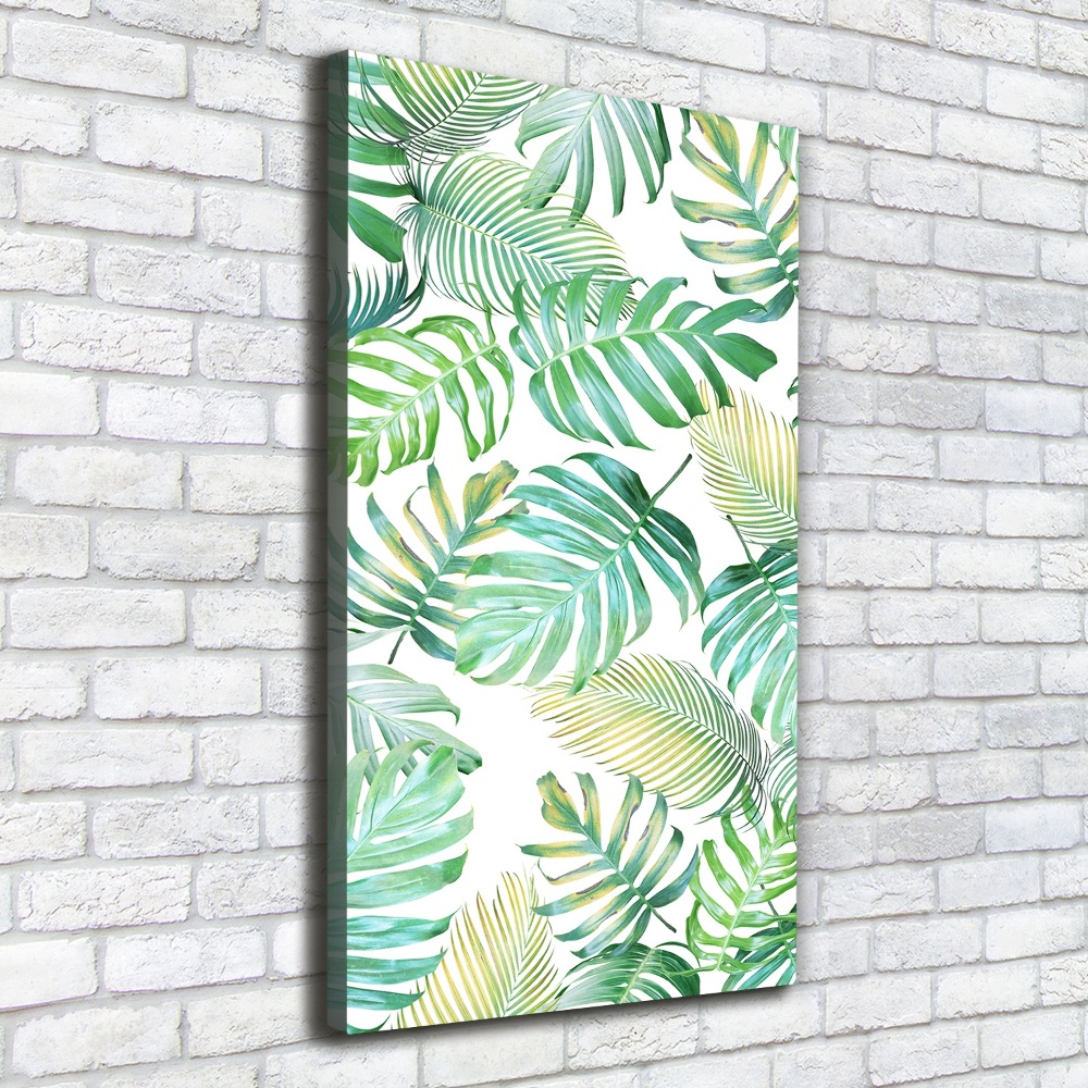 Tableau photo sur toile Feuilles tropicales peinte