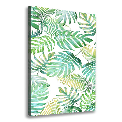 Tableau photo sur toile Feuilles tropicales peinte