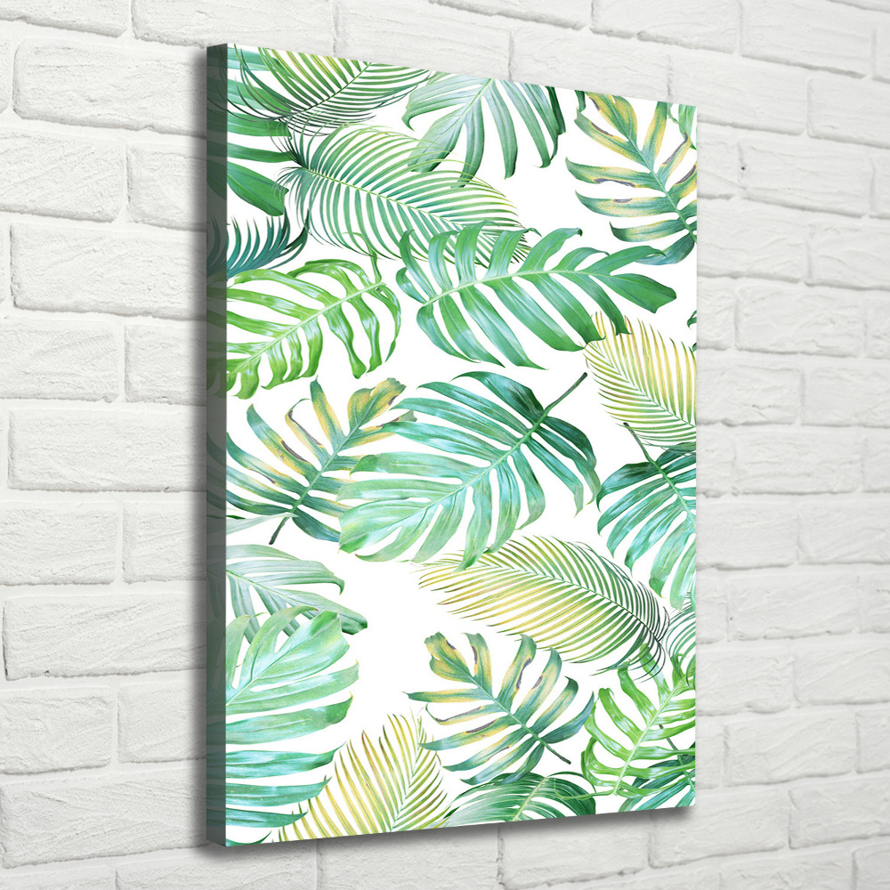 Tableau photo sur toile Feuilles tropicales peinte