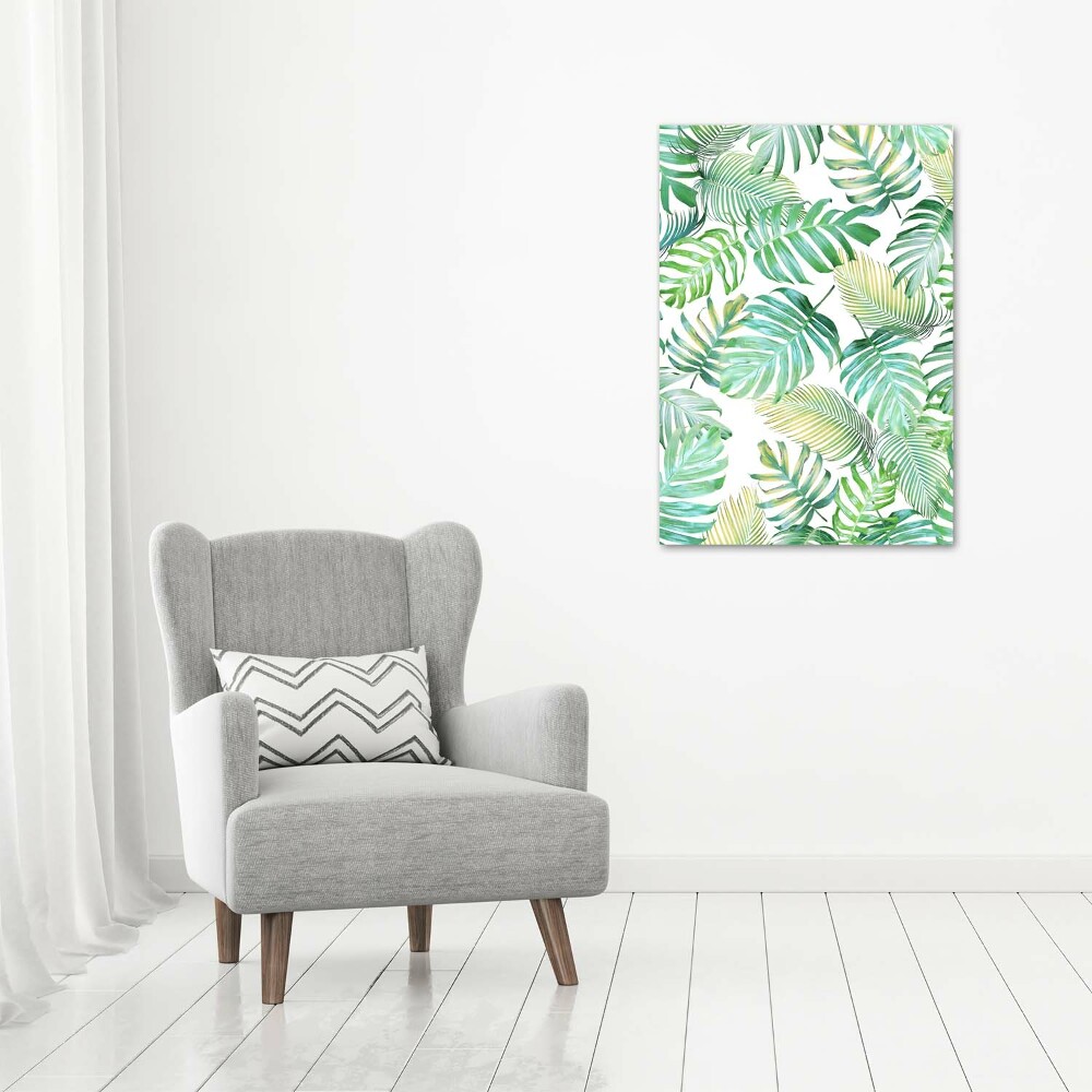 Tableau photo sur toile Feuilles tropicales peinte