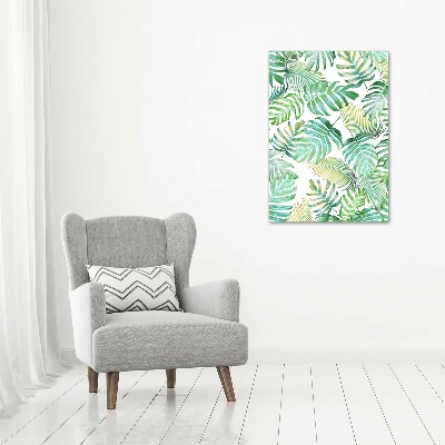 Tableau photo sur toile Feuilles tropicales peinte