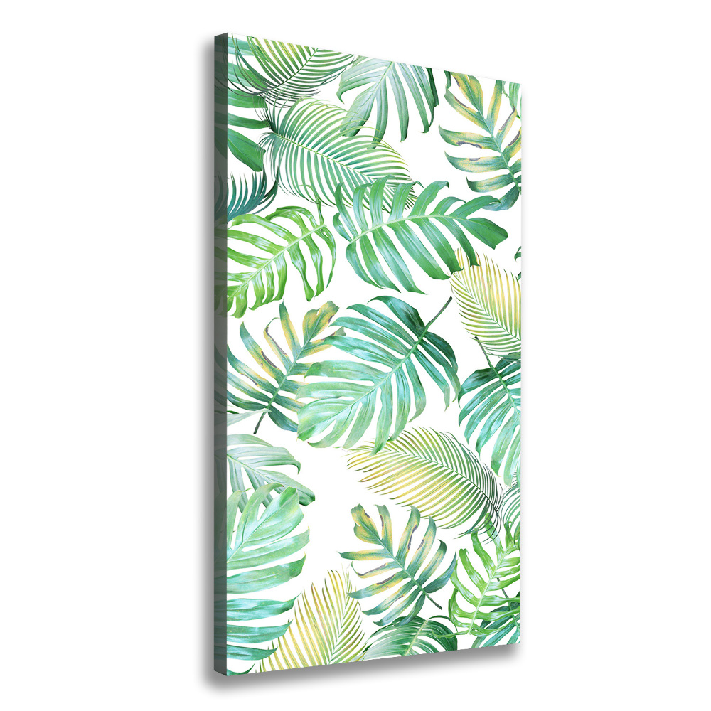 Tableau photo sur toile Feuilles tropicales peinte