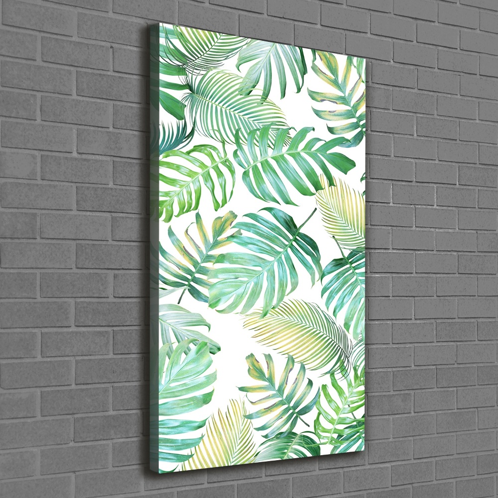 Tableau photo sur toile Feuilles tropicales peinte