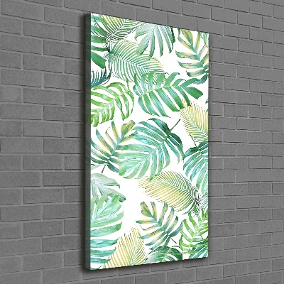 Tableau photo sur toile Feuilles tropicales peinte