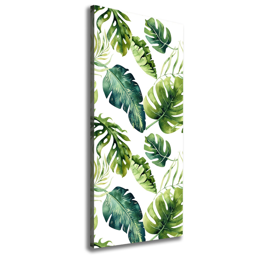 Tableau mural sur toile Feuilles tropicales peinte