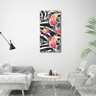 Tableau imprimé sur toile Roses zébrées