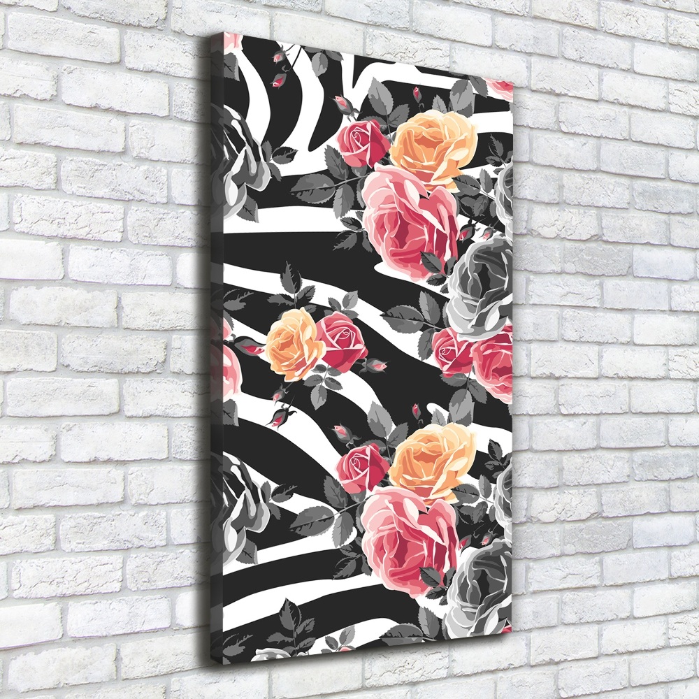 Tableau imprimé sur toile Roses zébrées