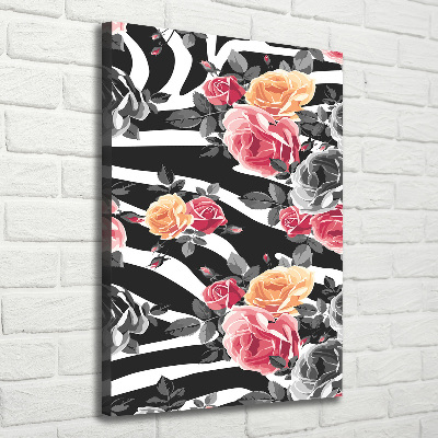 Tableau imprimé sur toile Roses zébrées