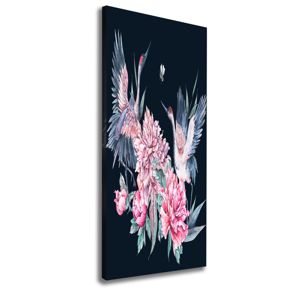 Tableau mural sur toile Grues et pivoines