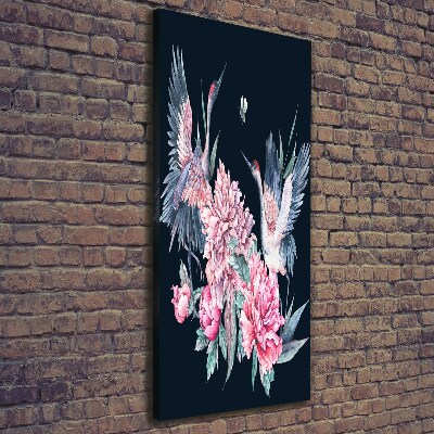 Tableau mural sur toile Grues et pivoines