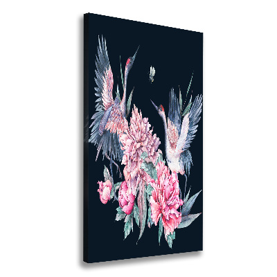 Tableau mural sur toile Grues et pivoines