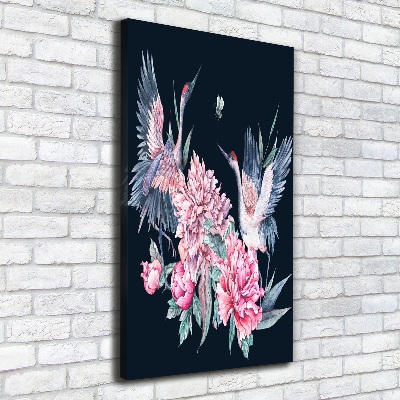 Tableau mural sur toile Grues et pivoines