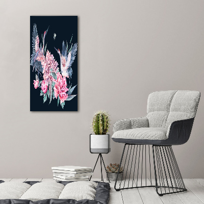 Tableau mural sur toile Grues et pivoines