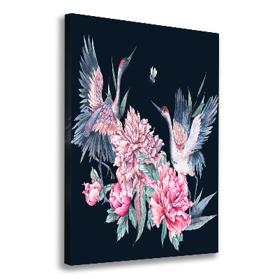 Tableau mural sur toile Grues et pivoines