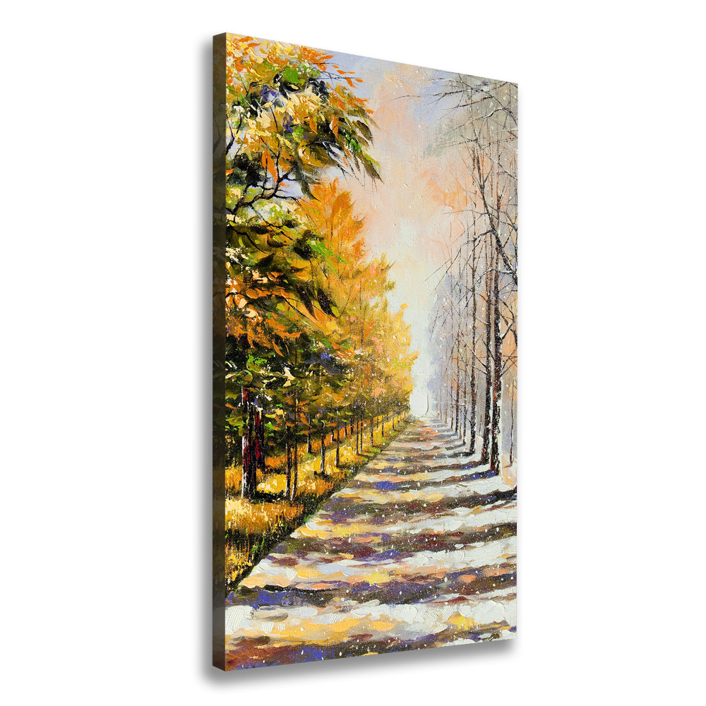 Tableau sur toile Hiver et automne