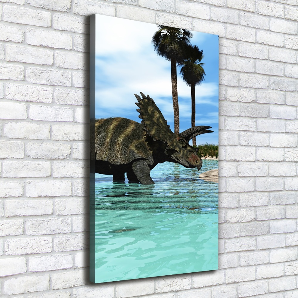 Tableau sur toile Dinosaures sur la plage