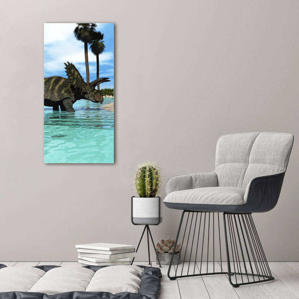 Tableau sur toile Dinosaures sur la plage