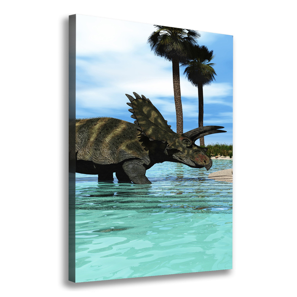 Tableau sur toile Dinosaures sur la plage