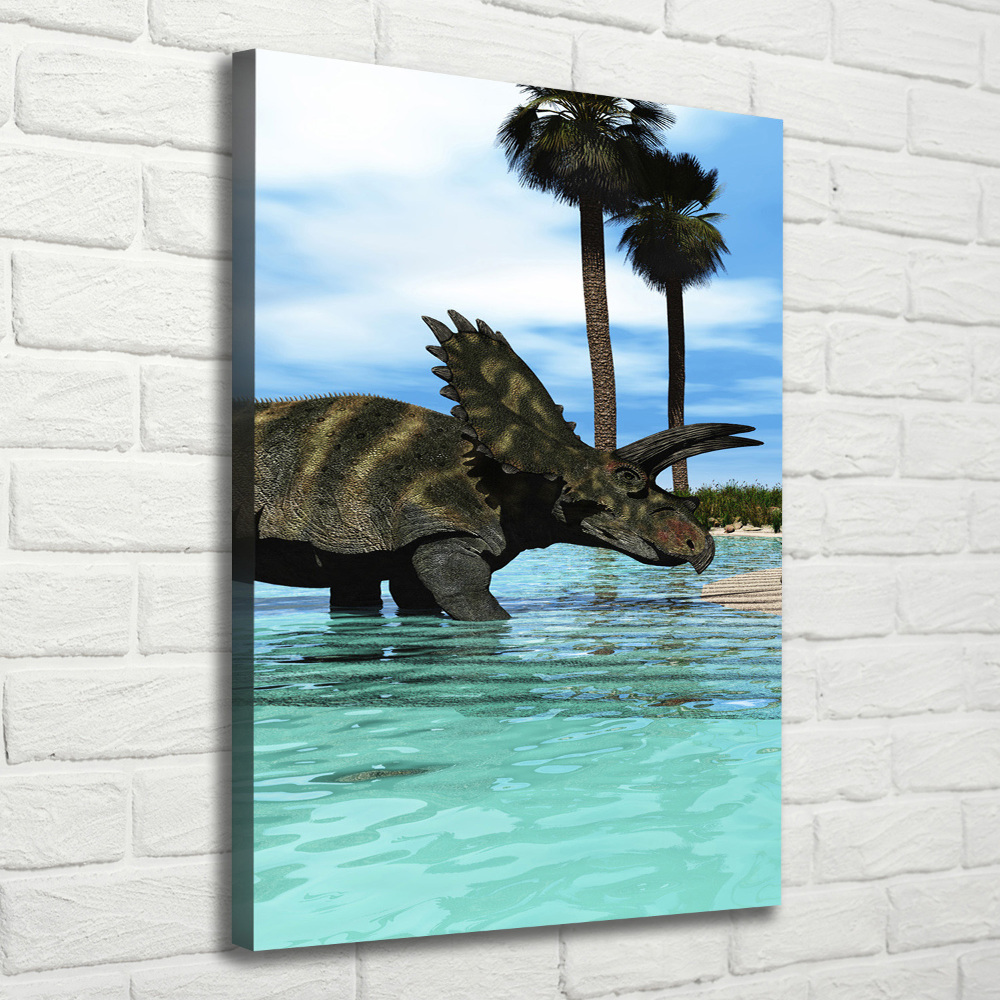 Tableau sur toile Dinosaures sur la plage