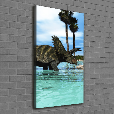 Tableau sur toile Dinosaures sur la plage