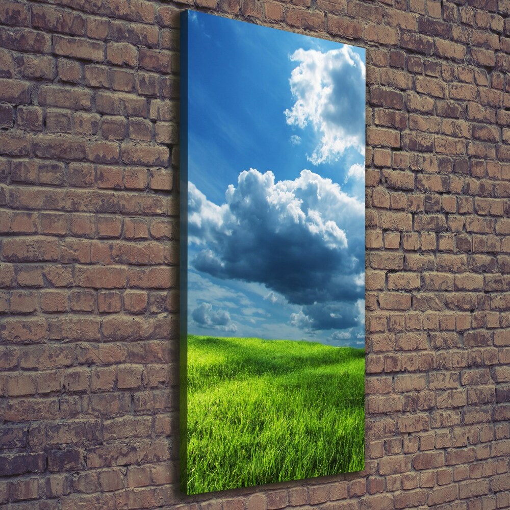 Tableau photo sur toile Nuages au-dessus d'un champ