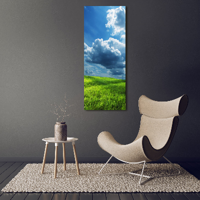 Tableau photo sur toile Nuages au-dessus d'un champ