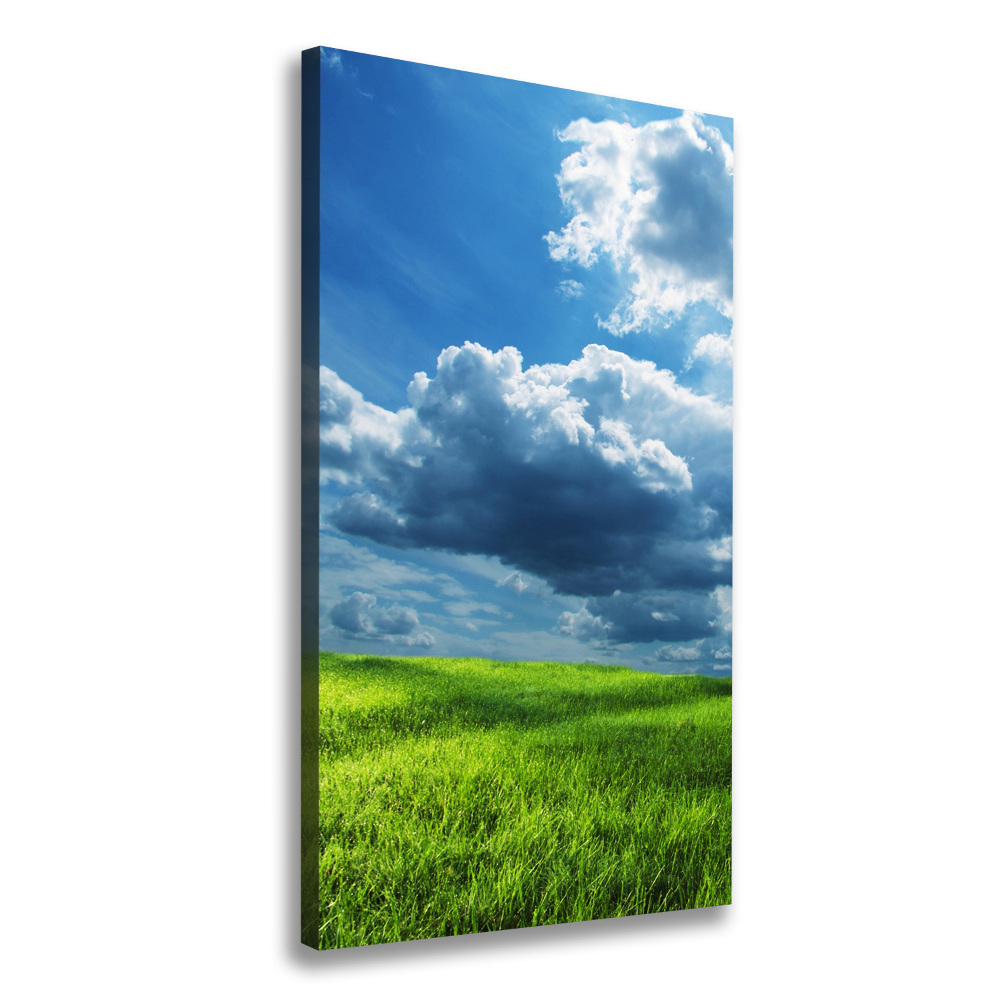 Tableau photo sur toile Nuages au-dessus d'un champ