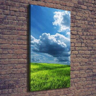 Tableau photo sur toile Nuages au-dessus d'un champ