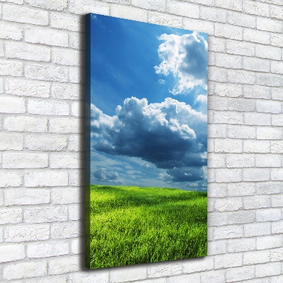 Tableau photo sur toile Nuages au-dessus d'un champ