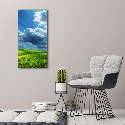 Tableau photo sur toile Nuages au-dessus d'un champ