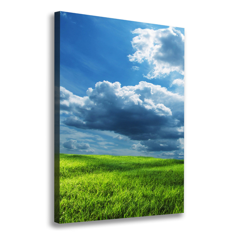 Tableau photo sur toile Nuages au-dessus d'un champ