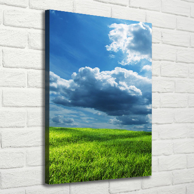 Tableau photo sur toile Nuages au-dessus d'un champ